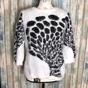 Lauren Michelle Animal Print Fuzzy Sweater